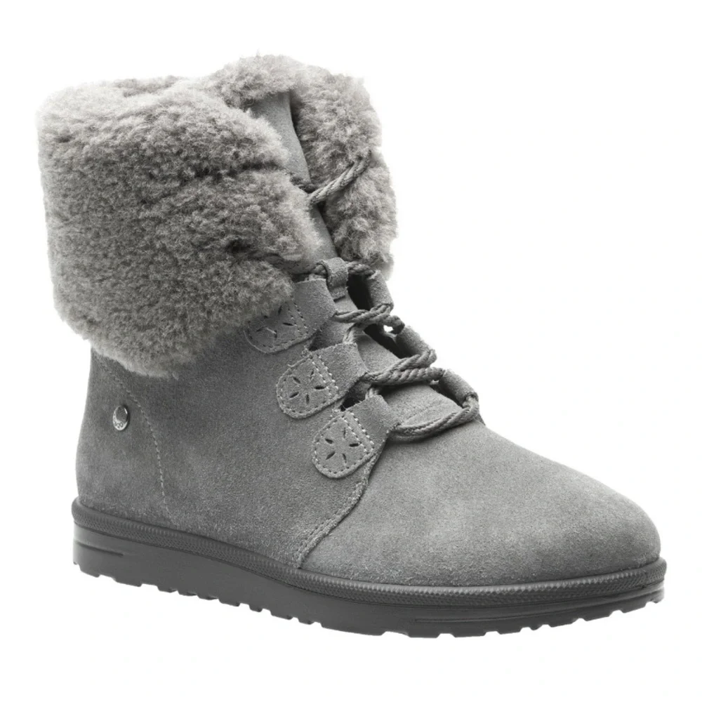 Abeo Imelda Suede/Shearling Winter Boots in Gray - Picture 1 of 6